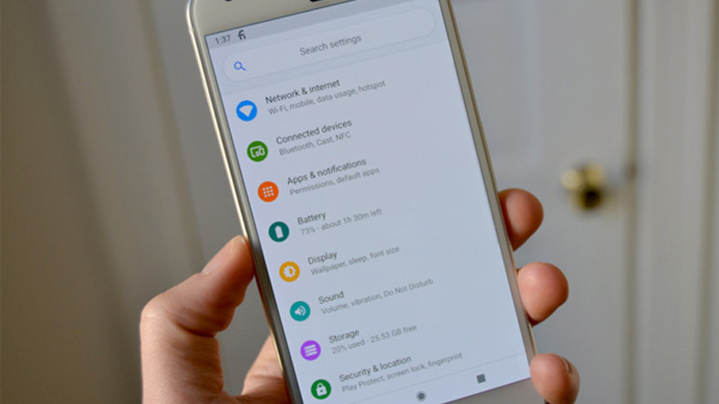 Android P – Yeni Ayarlar Sekmesi