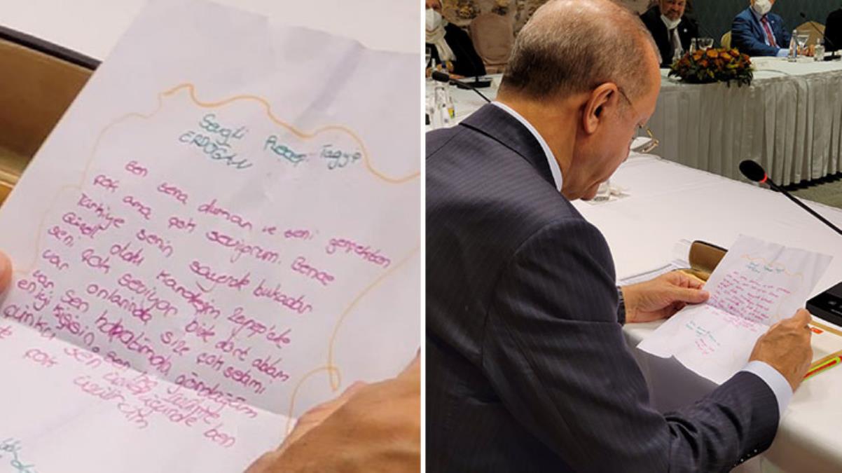Cumhurbaşkanı Erdoğan, minik Sena’nın sevgi dolu mektubunu toplantıda okudu