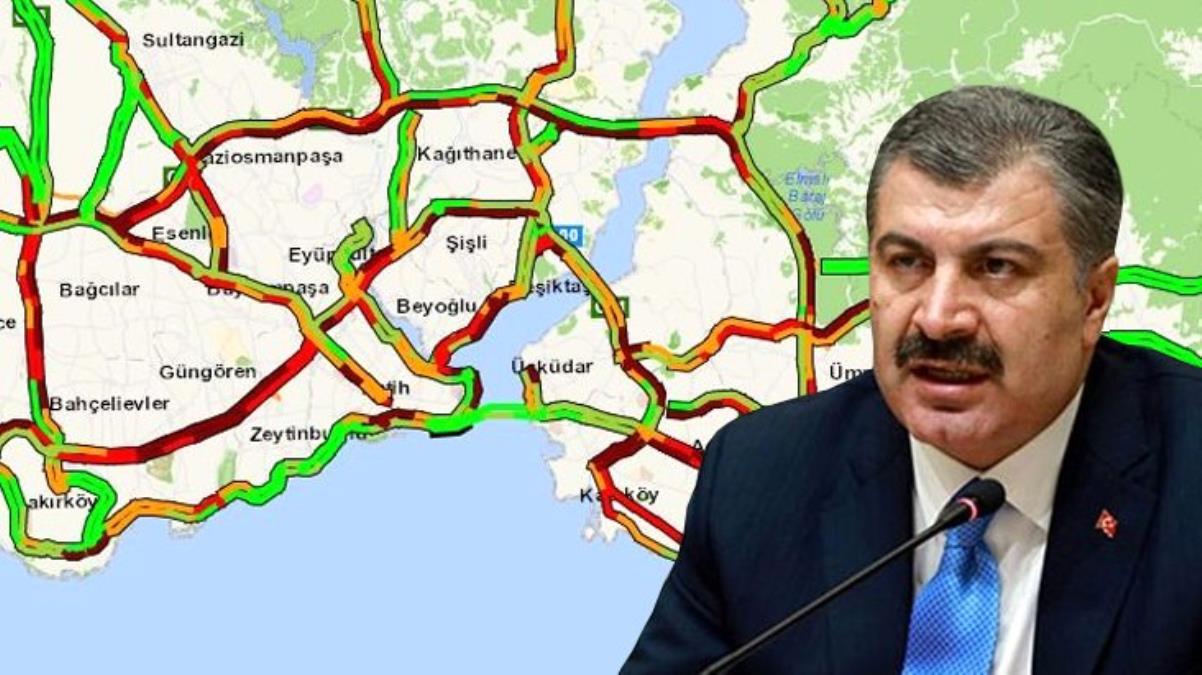 Sağlık Bakanı Fahrettin Koca uyarsa da vatandaş dışarı akın etti, İstanbul’da trafik yoğunluğu %76’yı buldu