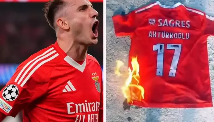 Galatasaraylı taraftarlar, Kerem Aktürkoğlu’nun formasını yaktı