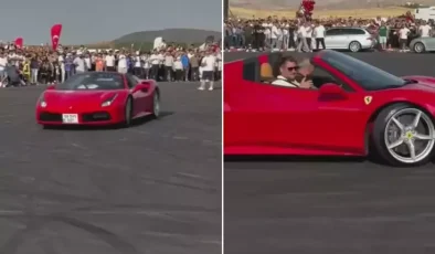 Sivas Belediye Başkanı Uzun, Ferrari’yle drift gösterisi yaptı