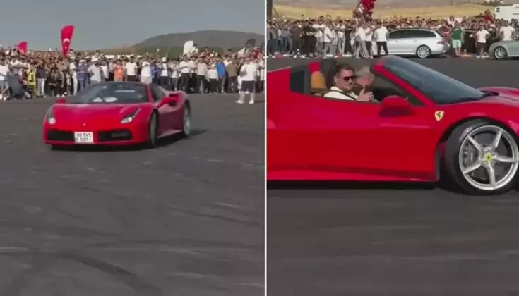Sivas Belediye Başkanı Uzun, Ferrari’yle drift gösterisi yaptı