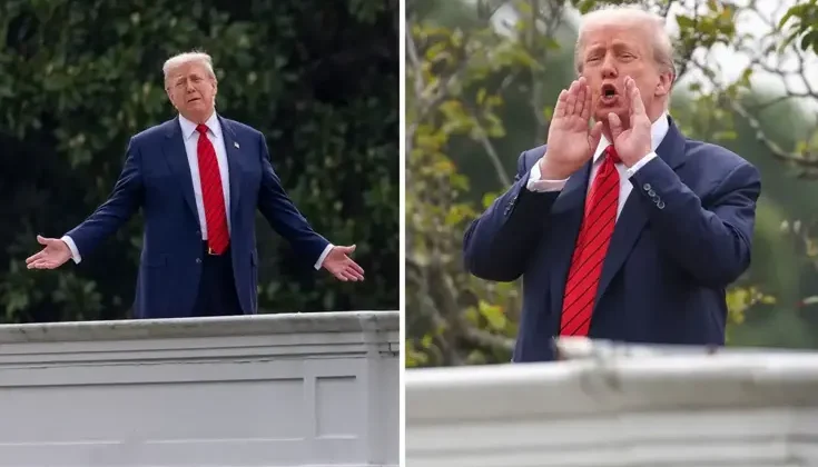 Beyaz Saray çatısına çıkan Trump’tan ‘nükleer füze inşa edeceğiz’ çıkışı