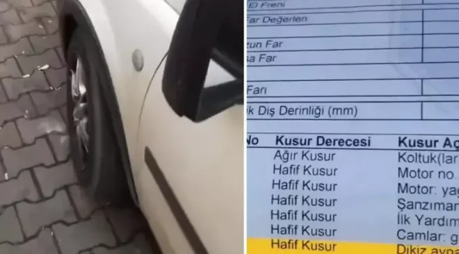 Aracı muayeneden kalan vatandaş, sunulan gerekçeye isyan etti